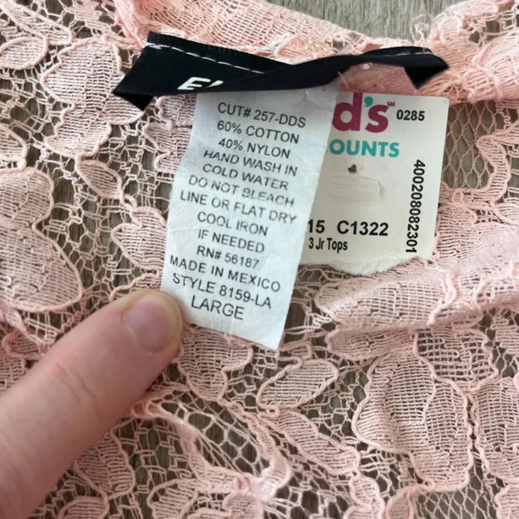 Womens NWT Elizabeth Pink Lace Cardigan - L - Picture 6 of 6